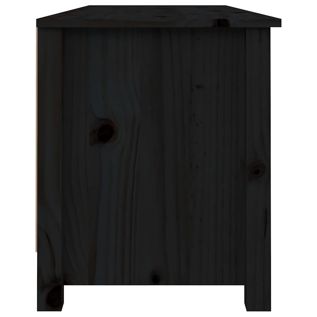 Zapatero de Madera Maciza de Pino Negro 110x38x45,5 cm