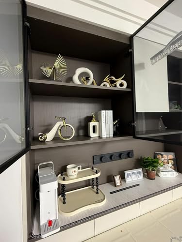 Home Decor Modern Art Ceramic Statue,White Gold Sculpture Decor Elegant Modern Living Room Decorations Dining Room Table Centerpiece for Office Centerpiece - Image 5