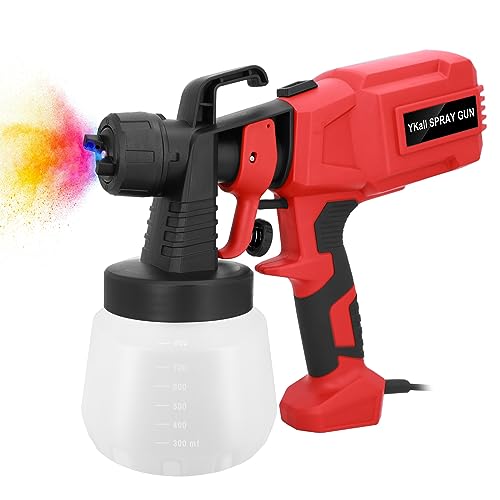 700W HVLP Farbsprühsystem, Elektrische Sprühpistole mit 4 Kupferdüsen, 800ml Behälter, Reinigungs & Blasfunktionen, Inklusive Handschuhe & Reinigungsset, für Möbel, Schränke, Wände, Türen
