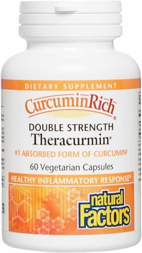 Natural Factors - CurcuminRich Double Strength Theracurmin 60mg, #1 Absorbed Form of Curcumin, 60 Vegetarian Capsules