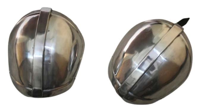 Mandalorian Warrior 18 Gauge Steel Pair of Pauldrons Armor Shoulder Costume Silver Polish Adult Costume