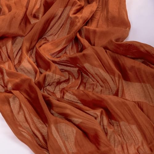 Image of MLMC 3 Pack Terracotta Table Runner 10ft Rustic Burnt Orange Cheesecloth Table Runner 35 x 120 inches Boho Cheese Cloth Centerpiece for Wedding Bridal Shower Pinic Thanksgiving Decor