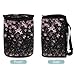 CHINYOUKA Pink Cherry Blossom Flower Car Trash Can Automotive Garbage Bags with Lid Leak Proof Auto Car Dustbin Vehicle Trash Bin Container Waste Basket Floral Car Accessories