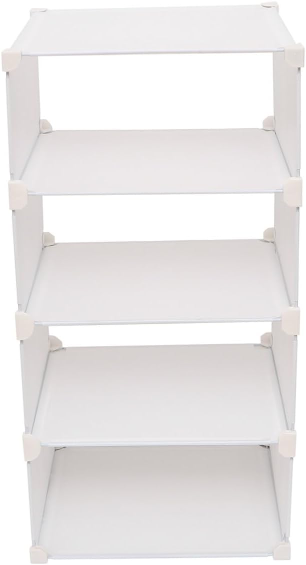 Wardrobe Shelf Organizer 1 Column 4 Layer Resin Closet Rack