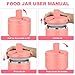 LOHASOK 12oz Kids Soup Thermo for Hot Food Insulated Vacuum Food Jar with Buckle Lid, Stainless Steel Wide Mouth Leak Proof Lunch Container for School Travel-Pink