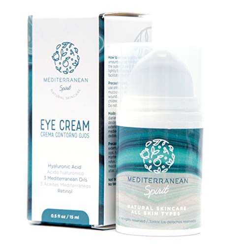 Preisvergleich Produktbild Antialterung Augencreme mit Hyaluronsäure, Retinol und 3 Mediterranen Ölen - natürliche Inhaltsstoffe von Mediterranean Spirit