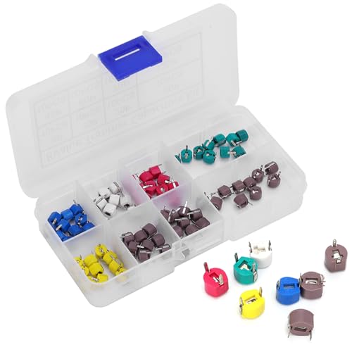 FTVOGUE - 80 pièces 6mm trimmer condensateur, Equipement d'installation électronique Capaciteurs capacité Variable céramique électronique condensateur Kit 5/10/20/30/40/60/70/120P