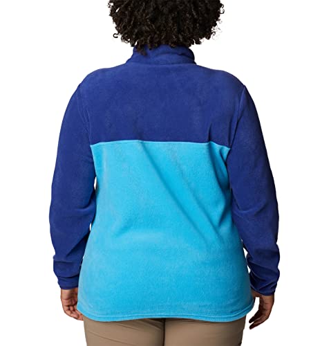 Image of Columbia Womens Benton Springs Half Snap II Pull Over Fleece Jacket, Dark Stone /Canoe /Vintage Blue, 3X