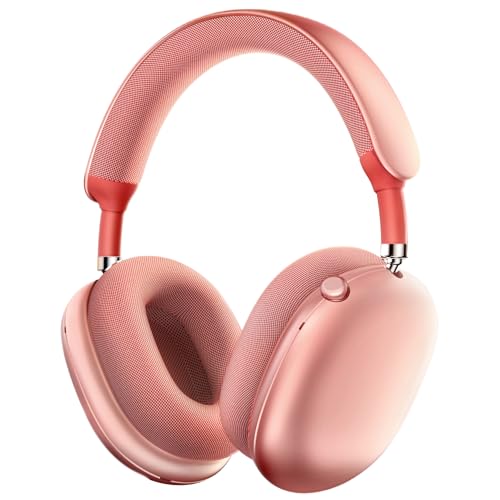Picun F8 Pro Hybrid Active Noise Cancelling Headphones, Wireless Over-Ear Bluetooth Headphones with Multiple Modes, 140H Playtime, Customizable Sound, Head Tracking, Travel, Office (Pink)