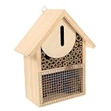 Luxshiny Holzhaus Für Bienen Aus Holz Hängende Bienenhütte Für Garten Bemaltes Bienenhaus Als Unterschlupf