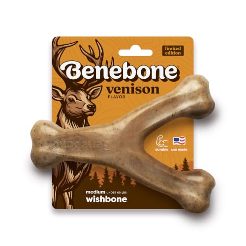 Image of Benebone Wishbone Dog Chew Toy for Aggressive Chewers, Venison, Medium
