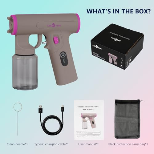 Image of Portable Spray Tan Machine Cordless Strong Spray Level Even Atomization-Adjustable Spray Pattern(Vertical /Horizontal)-USB Charge Handheld Spray Tan Gun For Travel Salon Beach Home Mobile Use Dark Grey