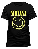 maglia nirvana amazon 100% cotone Live Nation - Nirvana - Smiley, T-shirt da uomo, Black, Large