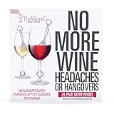 PureWine The Wand Wine Purifier - Red & White Wine Filters for Histamines & Sulfites, Sulfite Remover Sticks, Helps Allergies & Headaches, Gift Accessories for Women & Men - 24 Wands, Silver
