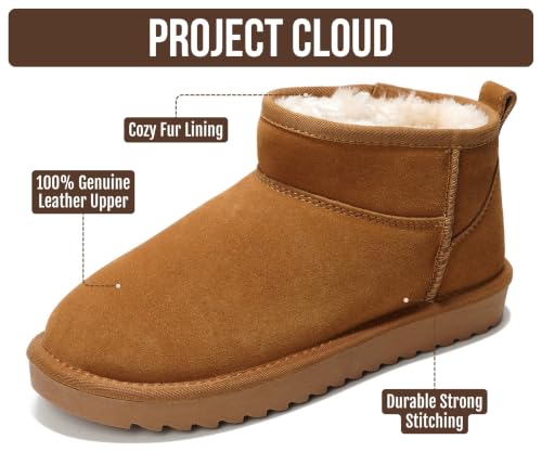 Image of Project Cloud 100% Genuine Leather Comfortable Womens Ankle Boots | Water Resistant Memory Foam Insole Winter Shoes - Trendy Footwear Outdoor Fall Shoes for Women - Winter Boots for Women