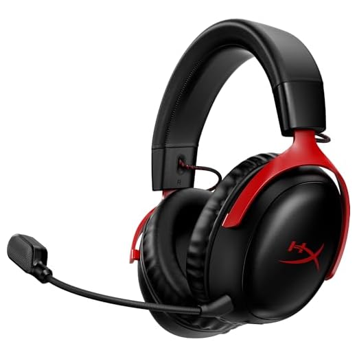 Headset Wireless HyperX Cloud III - Gamer para PC, PS5, PS4, Bateria de até 120h, 2,4 GHz, Drivers 53mm, Espuma Viscoelástica, Estrutura Durável, Microfone 10mm, Vermelho e Preto (77Z46AA)