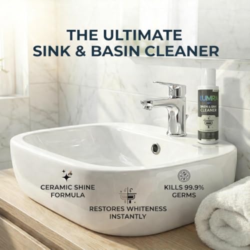 Image of Basin & Sink Cleaner 100ml | Ceramic Cleaning Liquid for Bathroom & Kitchen Sinks | Helps Remove Yellow Stains, Hard Water Marks & Limescale | Shine Care Formula
