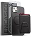 Encased SlimShield Case with Magnetic Card Holder for iPhone 14 with Screen Protector, Compatible with MagSafe - Wallet with Flip Kickstand (Black)