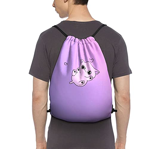 Leuke kat cartoon trekkoord rugzak tas sport gym wandelen yoga zwemmen reizen strand tas tas voor vrouwen mannen - Image 3