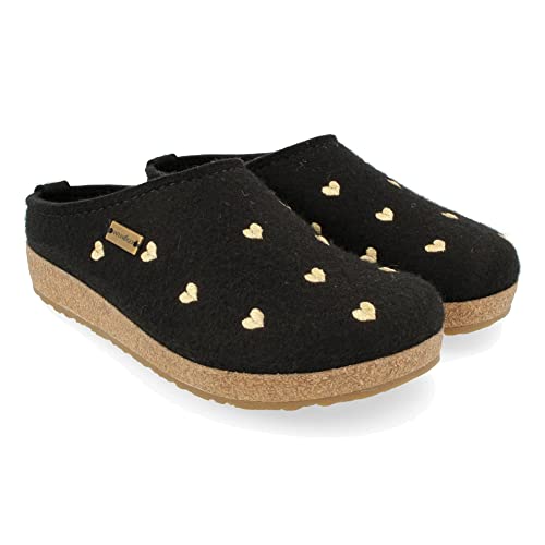Image of HAFLINGER Cuoricini Felt Clog Wool Slipper