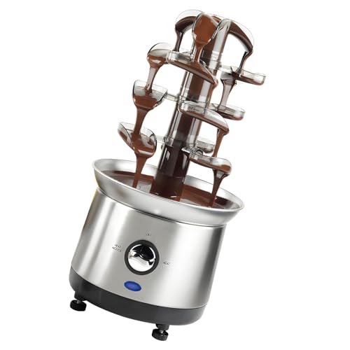 ASHLUYAK Fuente De Chocolate Multiusos Fuente De Fondue Eléctrica De 4 para Derretir Dulces Y Sumergir Queso Mezclador Desmontable