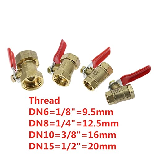 Válvula de bola de latón 1/2 conector rosca hembra adaptador tubería cobre 3