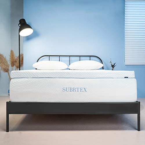 Subrtex 3 Inch Gel-Infused Memory Foam Bed Mattress Topper High Density Cooling Pad Removable Fitted Bamboo Cover Ventilated Design-10 Years Warranty (Full) #TOP1