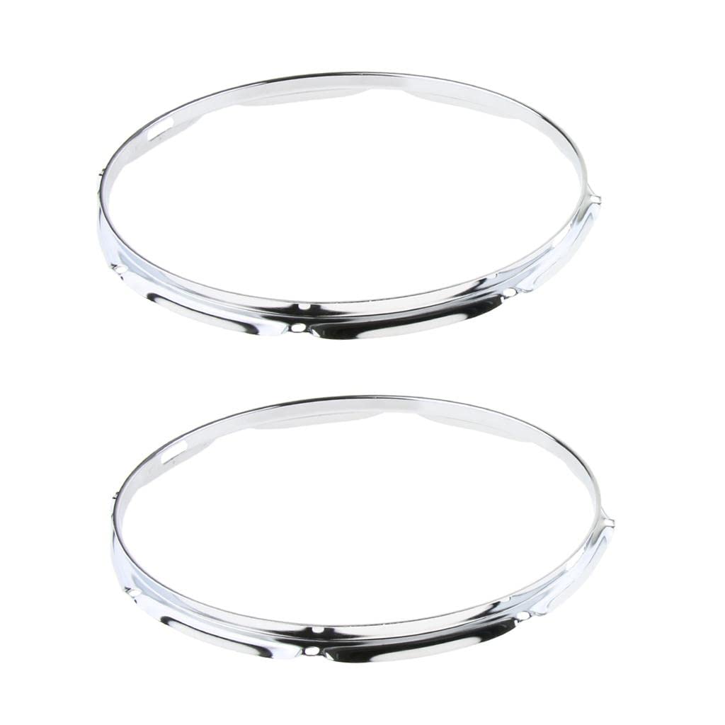 SDENSHI Heavy Duty 14 Inch 8 Lug Snare Drum Hoop Rim Batter Hoop 1.2Mm (Pack of 2)
