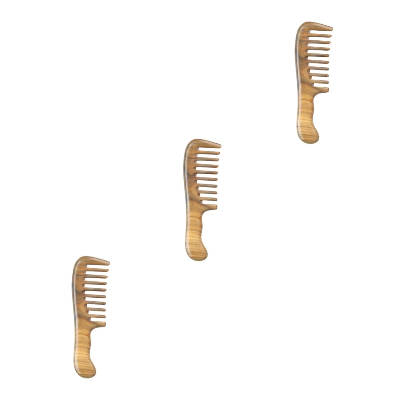 FRCOLOR Lot De 3 Peignes À Cheveux En Bois Naturel À Dents Larges Outil De Coiffure Statique Pour Femmes Et Barbiers
