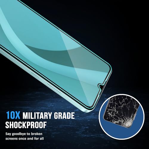 Image of ArmourPro Military Grade Gorilla Tempered Glass Compatible For Poco C75 (6.88 Inch) With Easy Installation Kit for Smartphone| Edge To Edge Coverage | Black, Pack of 2