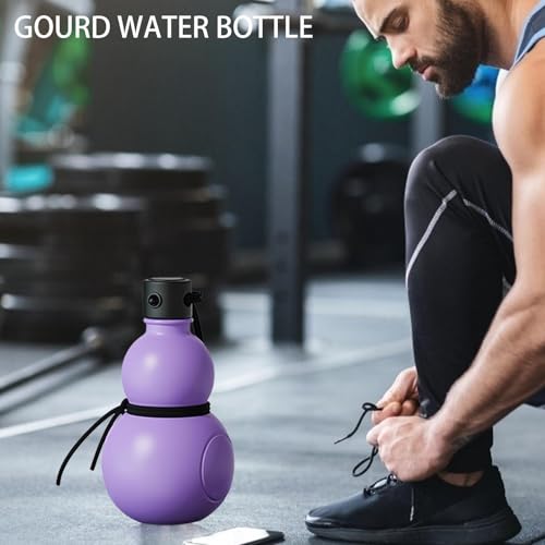 Gourde bouteille d'eau de sport nomade bouchon étanche pendentif vin calebasse - 4