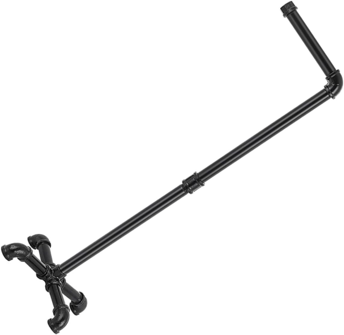 PRETYZOOM Industrial Style Black Toilet Paper Holder Standing Tissue Rack Pipe Design for Bathroom and Kitchen Multi-Functional Storage Organizer