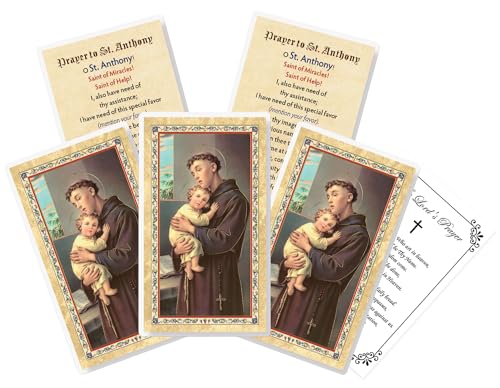 St Anthony Prayer Card - 5 Made in Italy Laminated