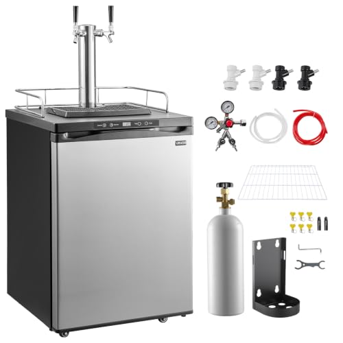 Image of VEVOR Beer Kegerator, Dual Tap Home Draft Beer Dispenser for Ball Lock