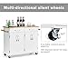 Giantex Kitchen Trolley Cart, Rolling Utility Island w/Rubber Wood Top, Large Storage Easy-Clean with Smooth Lockable Wheels Home Kitchen Carts (White)