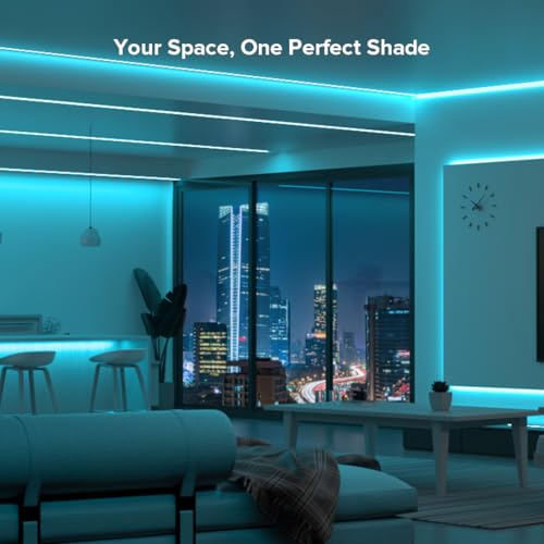 Image of BTF-LIGHTING FCOB COB LED Strip Lights 5V USB Powered Ice Blue Color for TV