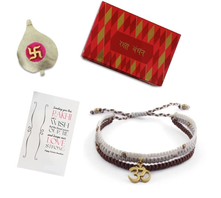 El Regalo 3 Layers OM Rakhi for Brother Handwoven OM Pendant Rakhi for Bhai with shagun, Rakhi Message Card in Rakhi Gift Box (OM) (B07FNT6NKM) Amazon Price History, Amazon Price Tracker