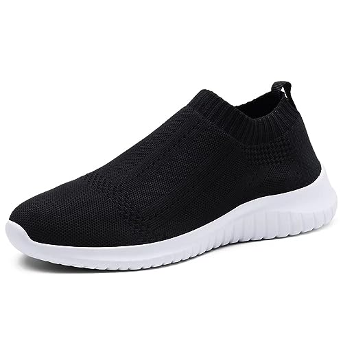 TIOSEBON Women's Walking Sock Shoes Elastic Knit Lightweight Slip on Breathable Yoga Sneakers
