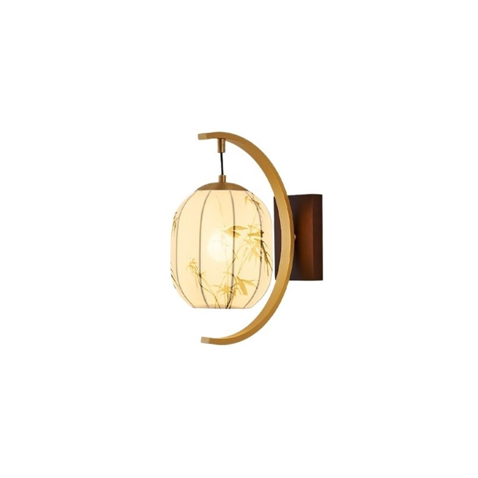 Lampada da parete curva dorata con piastra posteriore in legno for decorazioni for interni Corridoio