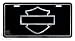 Harley-Davidson Black Front License Plate Black with Silver Open B&S