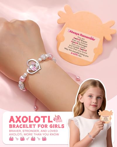 Axolotl Bracelet for Girls, Axolotl Gifts for Daughter Granddaugher Birthday Christmas Valentine's Day Back to School2