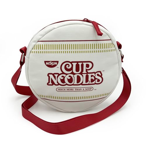 Nissin Cup Noodles 8" Crossbody Bag Off-White, Round, Coated Canvas2