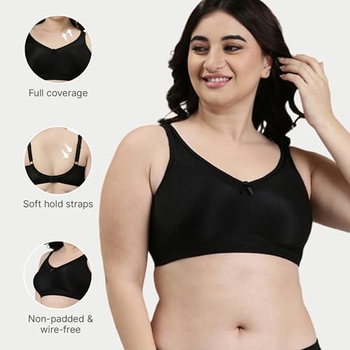 Image of Enamor Hidden X-Frame and Smoothening Women's Full Support Everyday Bra - Jiggle Control, Non Padded, Wirefree, Full Coverage - FB12 (Available in Plus Sizes)