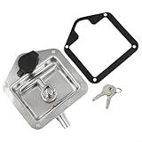 Folding T-Handle Lock For Truck Trailer Door, Heavy Duty Cam Latch With 2 Keys For Tool Box, RV, Semi-Trailer, Industrial Cabinet(Silver)