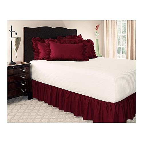 YYLUOYANG Cubre Somier Falda de Cama elástica sólida Home Hotel Habitación Decoraciones Suministros Productos Textiles for el hogar 6 Colores Faldas De La Cama(Burgundy,200x150cm)