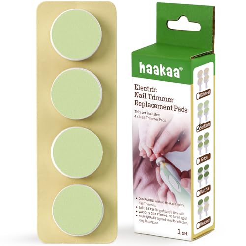haakaa Electric Nail Trimmer Replacement Pads Baby Nail Trimmer Heads Compatible with All haakaa Nail Trimmers, Suitable for 3-6 Months, Seafoam