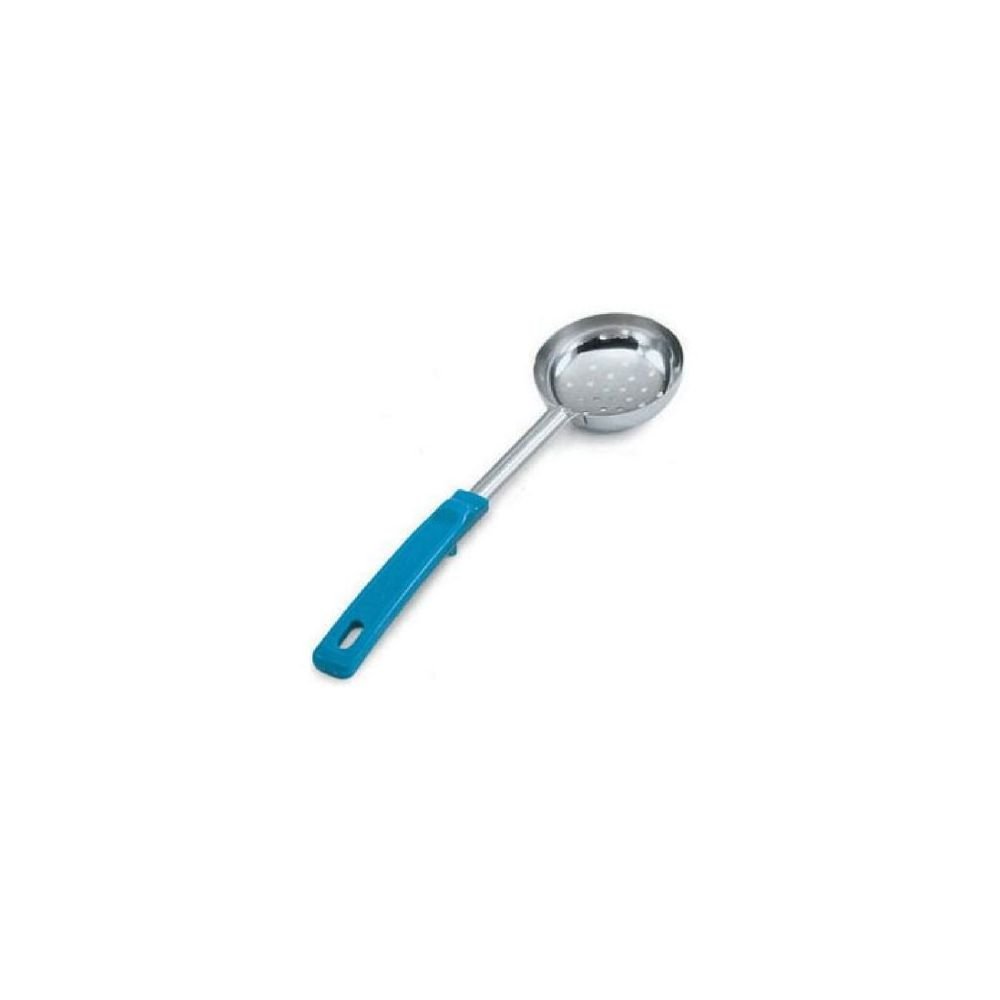 Vollrath Perforated S/S 6 Oz Spoodle w/Teal Grip 'N Serv Handle