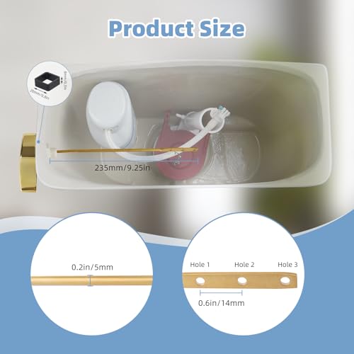 Image of Hibbent Toilet Handle Tank Flush Lever Replacement Compatible with TOTOTHU004-CP Trip Lvr for ST701, CST854, CST884, Side Mount Toilet Tank Flush Lever, Gold
