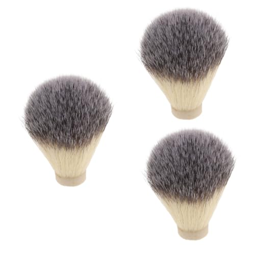 OSOLADY 3pcs Beard Brush for Men Shaving Brush Luxury Bristles Replacement Head Salon Grooming Tool