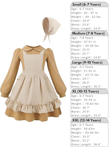 Disfraz Colonial Prairie Girls con Mangas Largas miniatura 5
